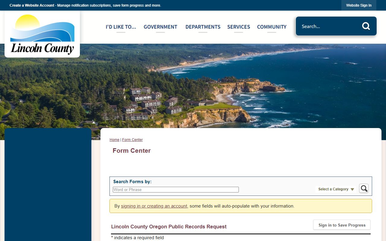 Lincoln County arrest records public records form