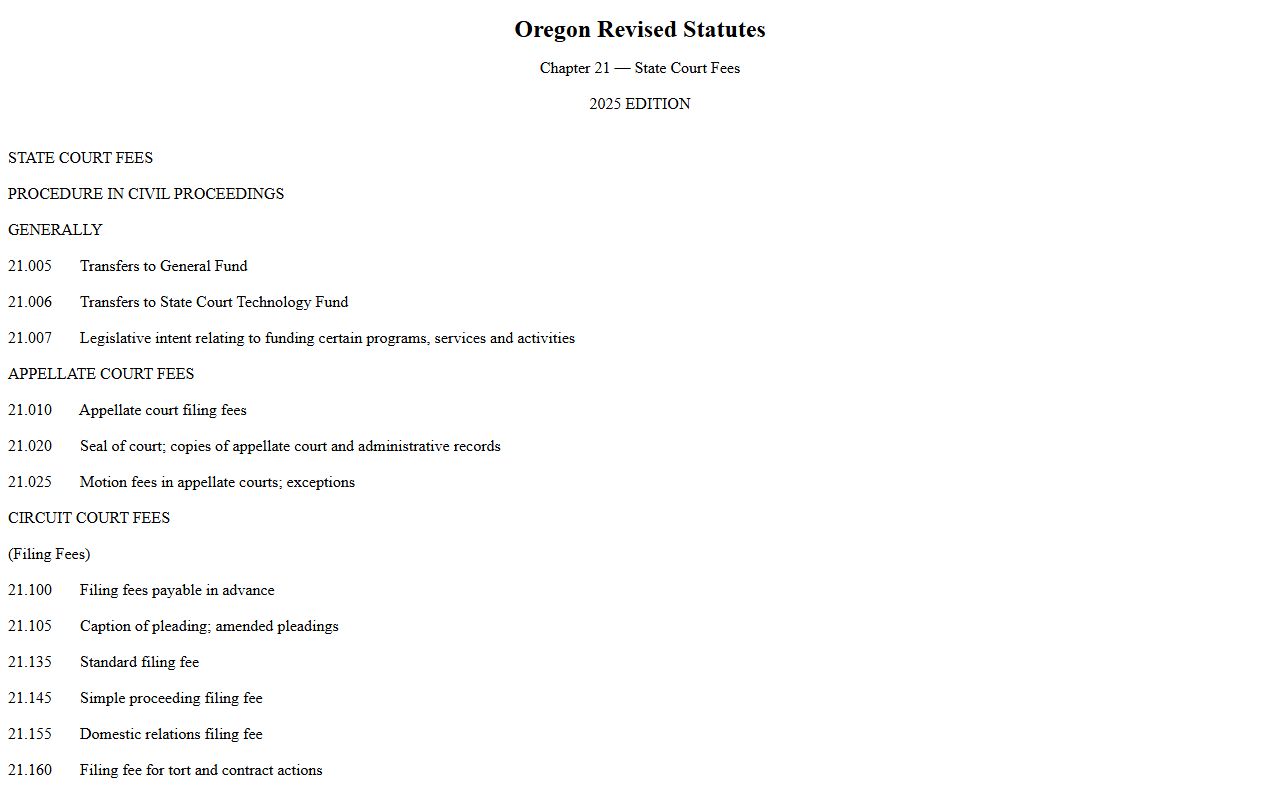 Lincoln County probate records Oregon court fee statute source