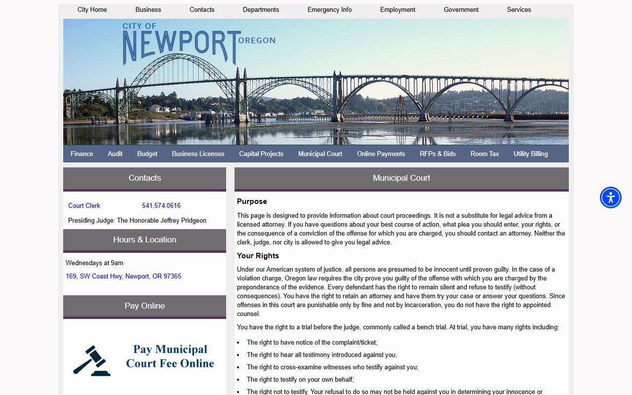 Lincoln County traffic court records Newport plea and appearance information
