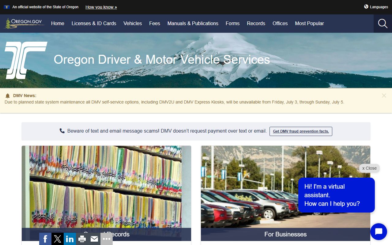 Lincoln County traffic court records Oregon DMV records