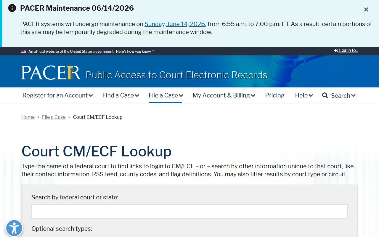 Lincoln County warrant records PACER CM ECF lookup